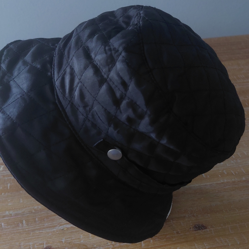 London Fog Black Round Bucket Hat Cap Adult L/XL VINTAGE